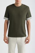 Reiss Aries Textured Contrast Cuff T-Shirt