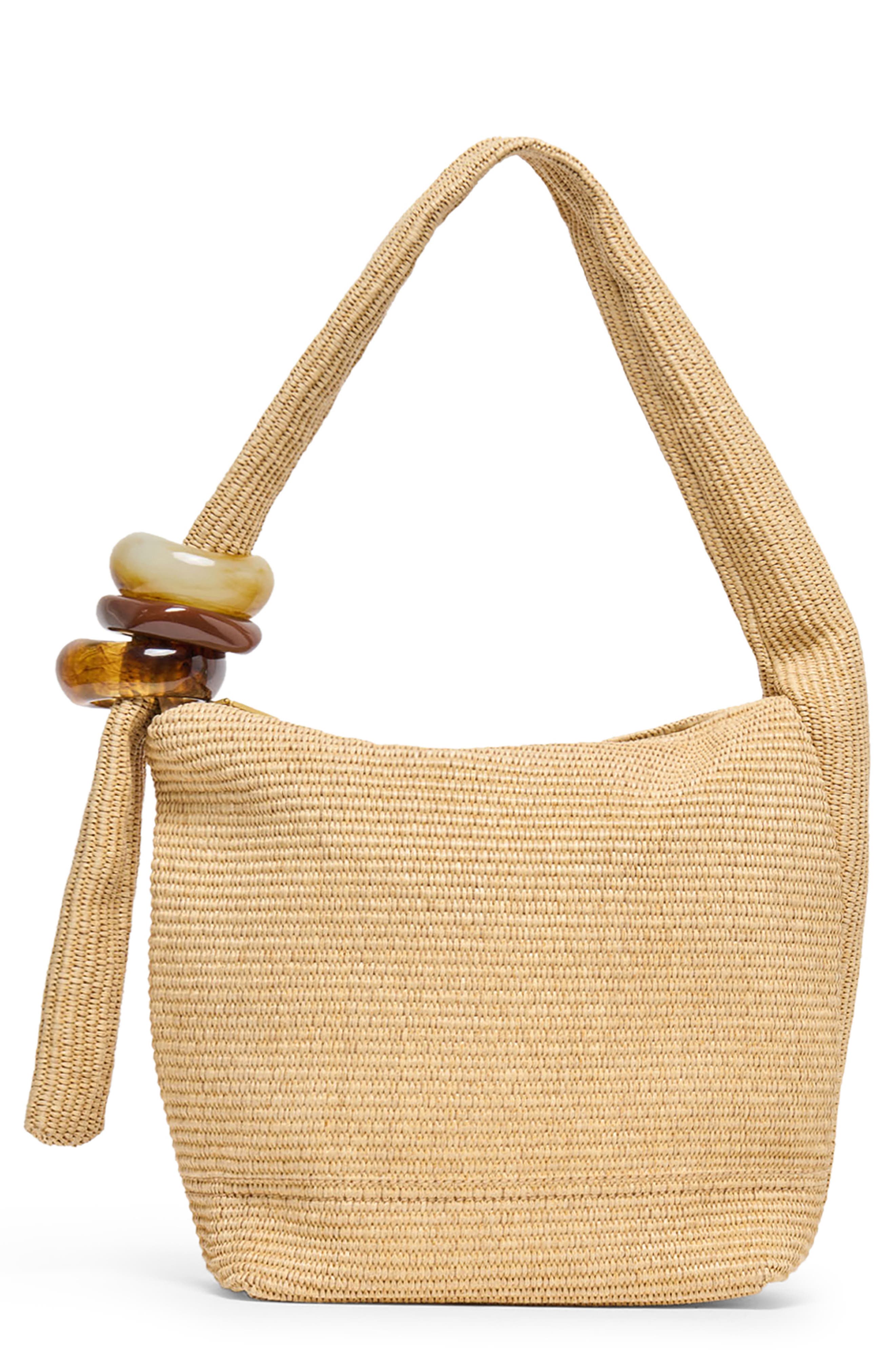 Dolce Vita Kalen Raffia Shoulder Bag, Main, color, Natural