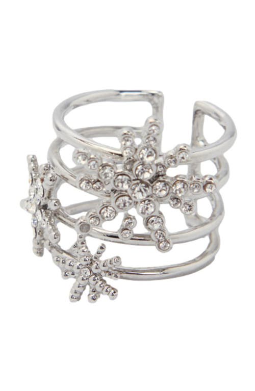Maje Rhinestone Star Ring In Silver