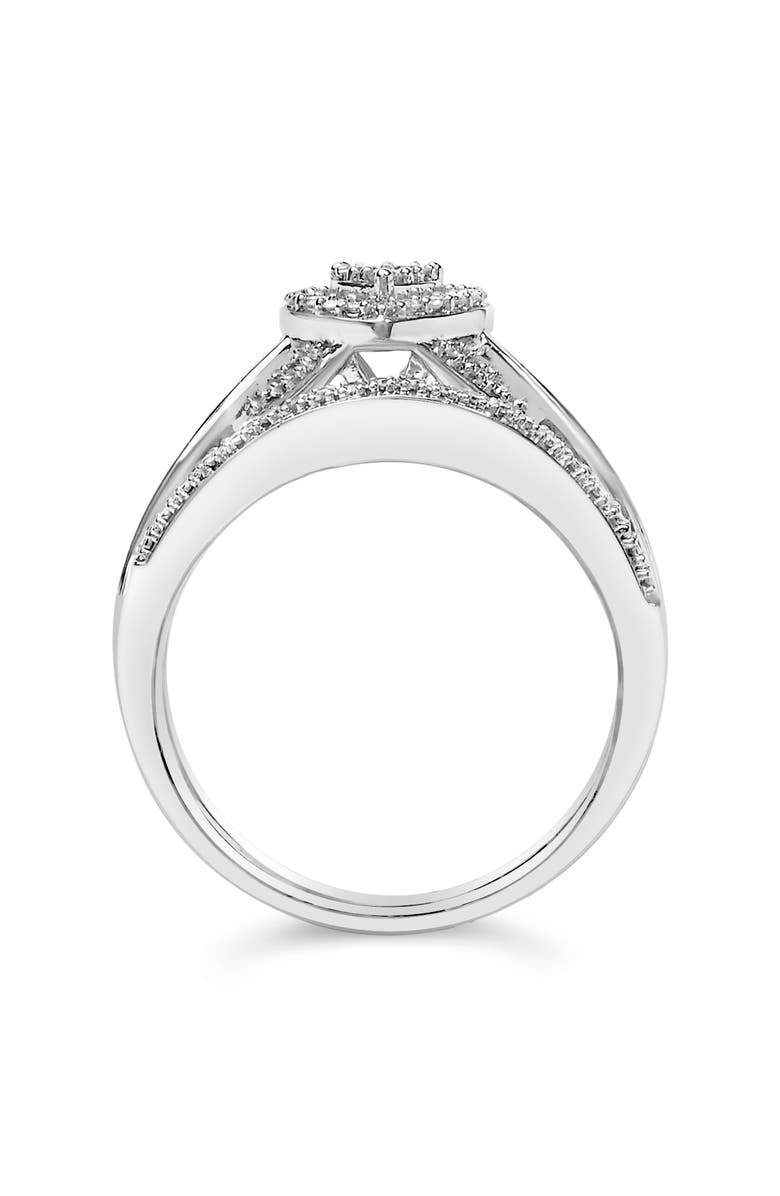 Haus of Brilliance Sterling Silver 1/5 Cttw Diamond Heart Motif Bridal Set, Alternate, color, Silver