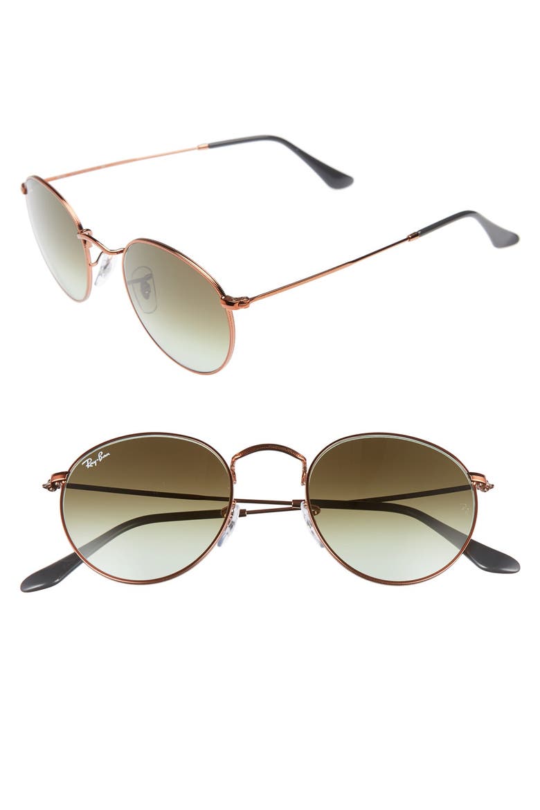 Icons 50mm Retro Sunglasses, Main, color, GREEN/ BROWN