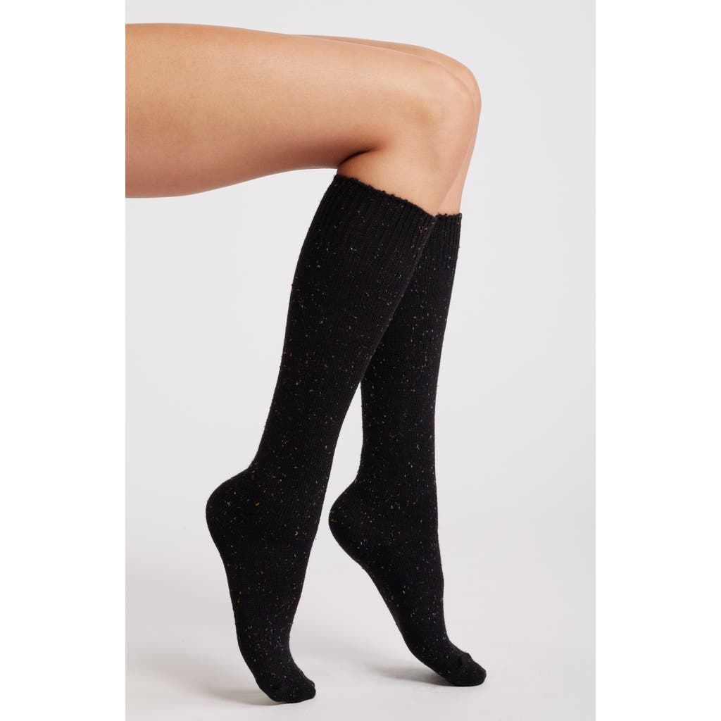 Hue Tweed Knee High Socks in Black