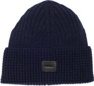 AllSaints Logo Patch Cuffed Beanie