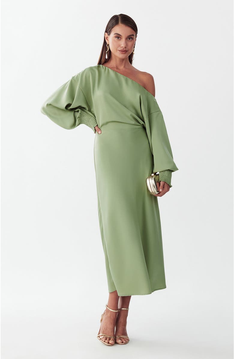 WILLA Diara Midi Dress, Alternate, color, Sage Green