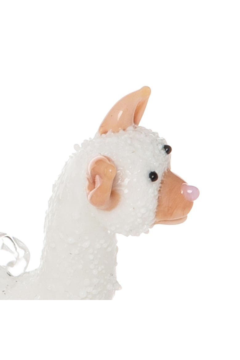 Llama Art Glass Ornament, Alternate, color, White