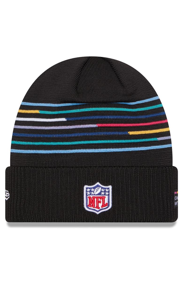 New Era Men's New Era Black San Francisco 49ers 2025 NFL Crucial Catch Cuffed Knit Hat, Alternate, color, 