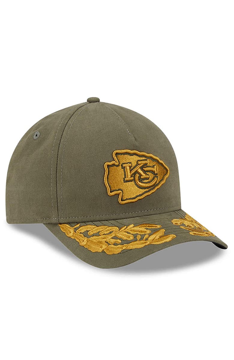 New Era x Alpha Industries Men's New Era x Alpha Industries  Olive Kansas City Chiefs A-Frame 9FORTY Adjustable Hat, Alternate, color, Olive