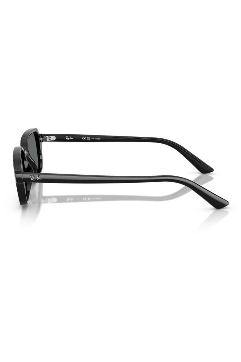 52mm Polarized Pillow Sunglasses, Alternate, color, BLACK