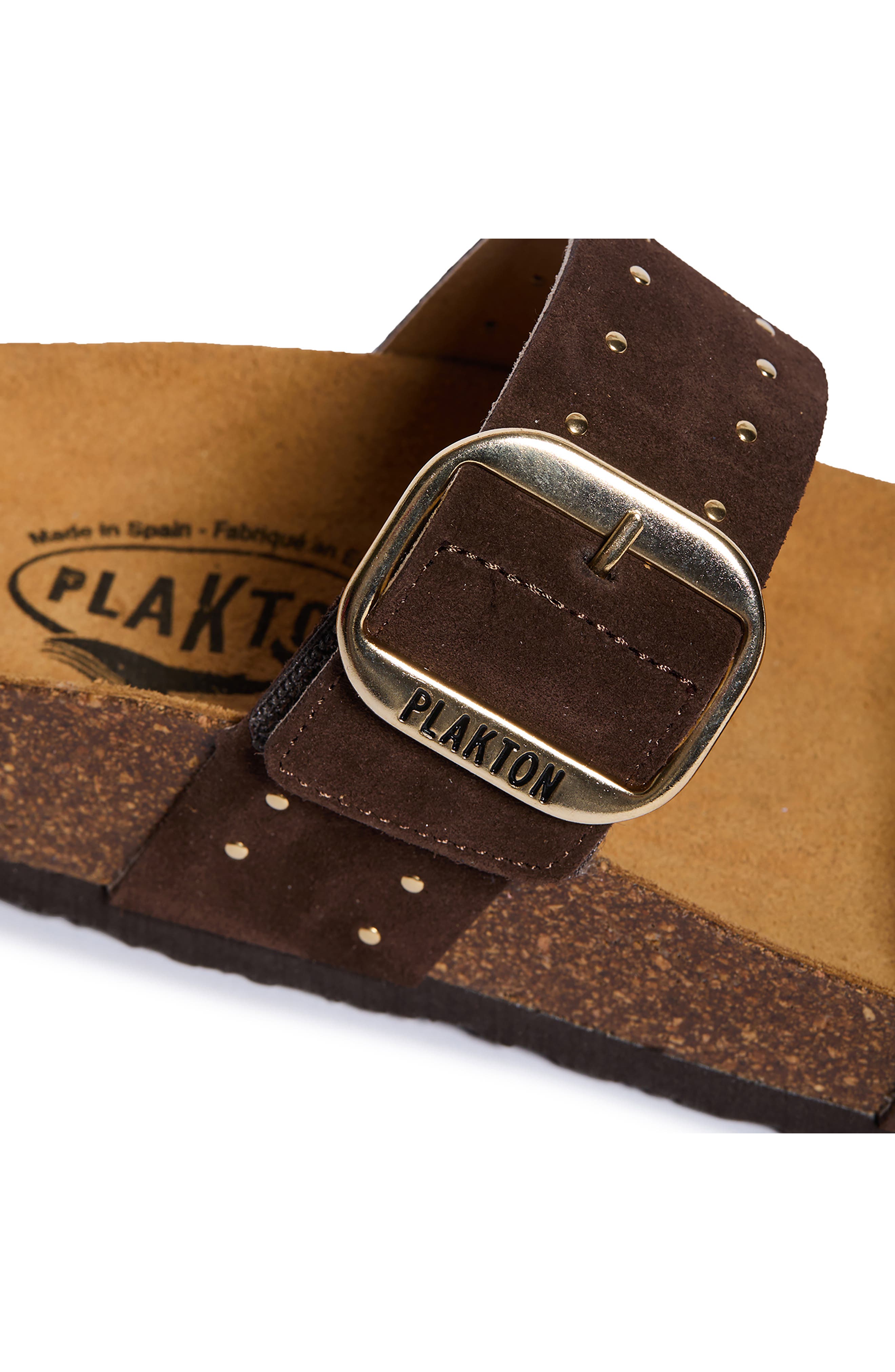 Claire Double Strap Slide Sandal, Alternate, color, BROWN STUDDED SUEDE