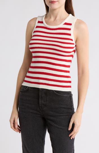 BLU PEPPER BLU PEPPER STRIPE KNIT SLEEVELESS TOP 