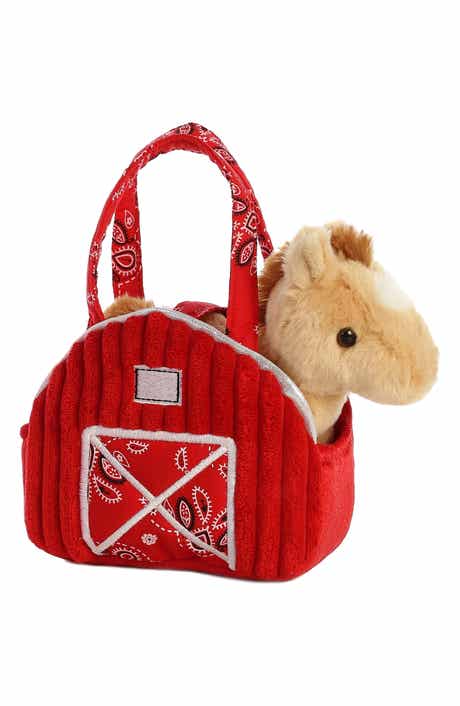 Fancy Pals 7" Red Barn & Horse Plush Set