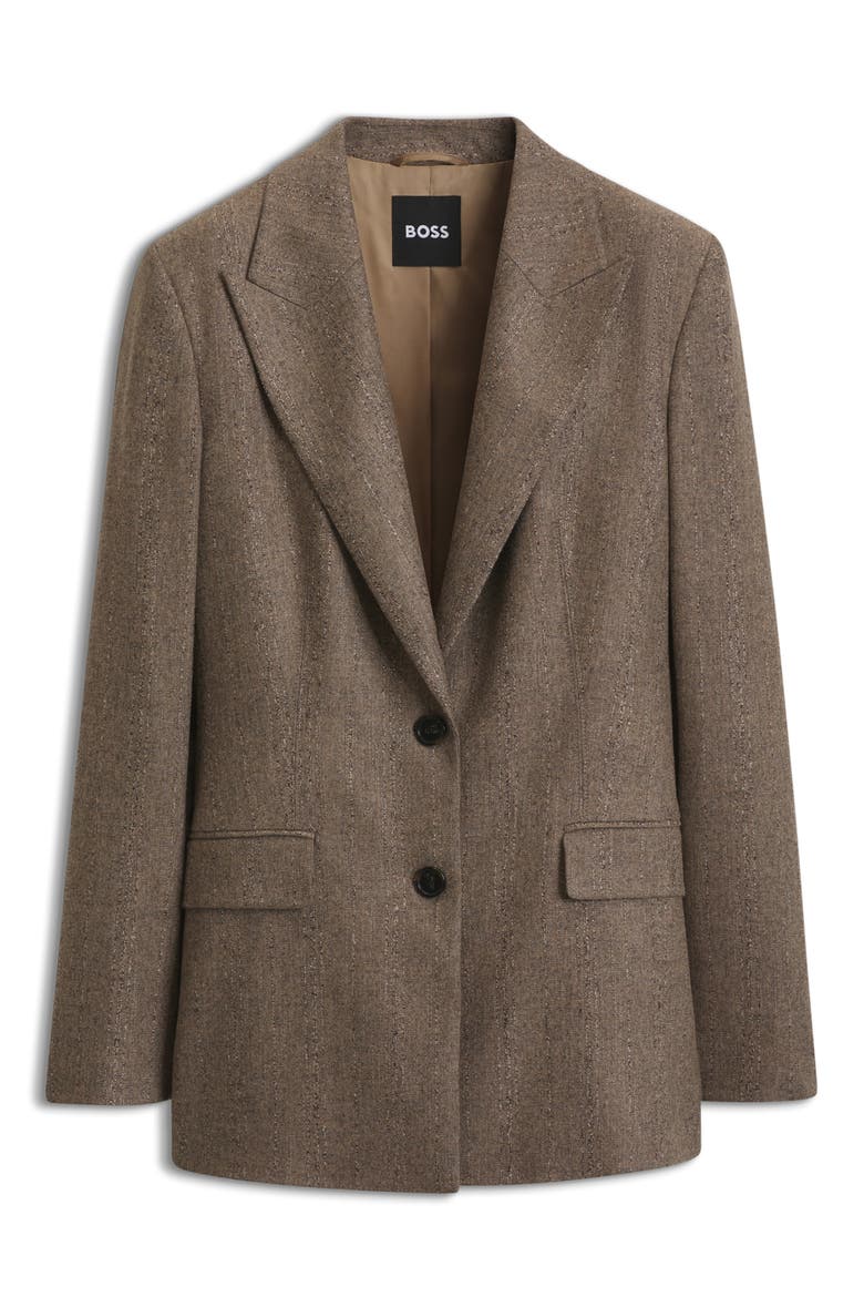 Jonahsa Slim Fit Peak Lapel Blazer, Alternate, color, BEIGE MELANGE STRIPE