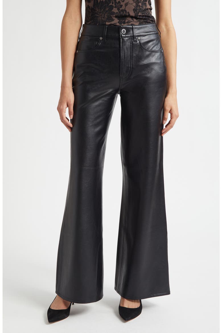 Kasey Faux Leather Wide Leg Pants, Main, color, BLACK