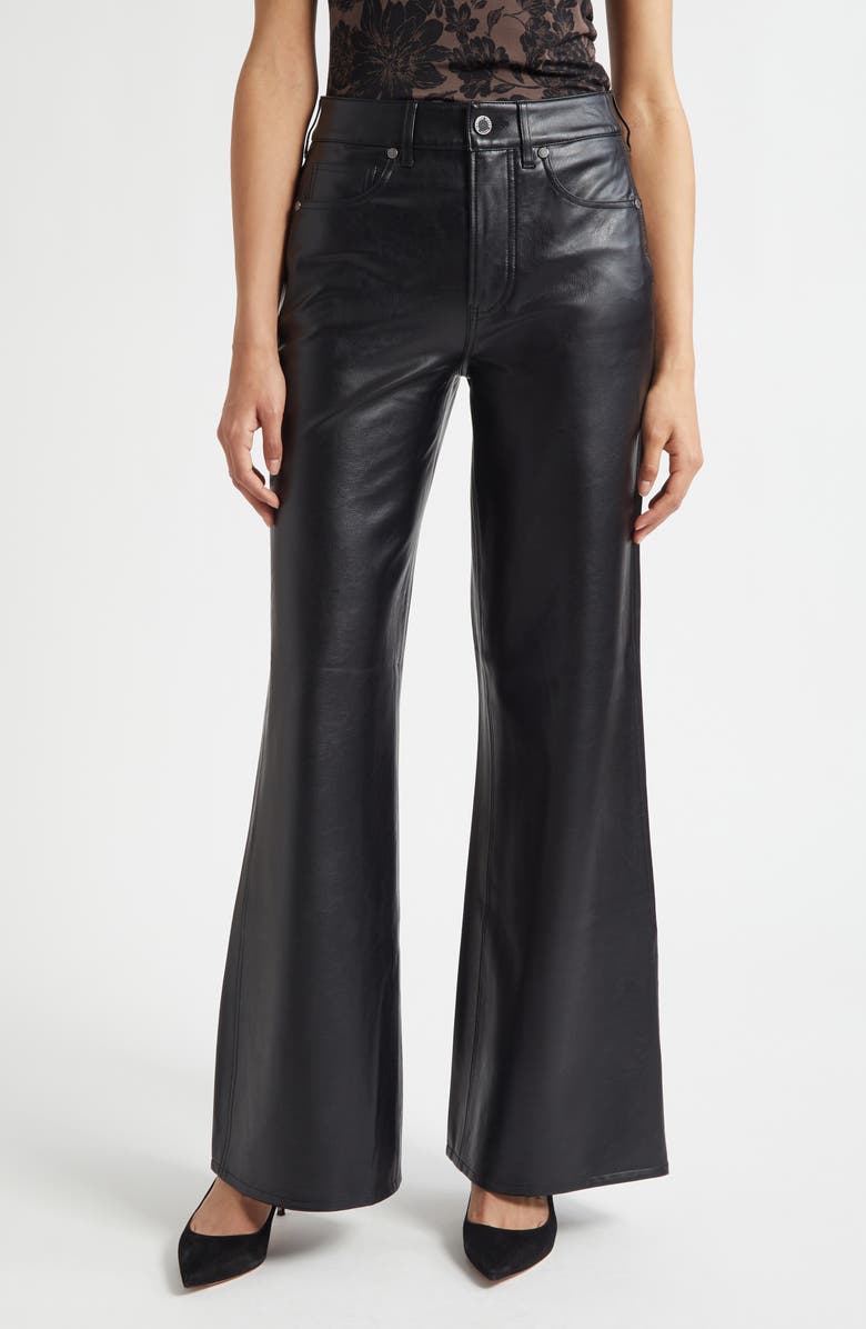 Veronica Beard Kasey Faux Leather Wide Leg Pants, Main, color, Black