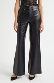 Veronica Beard Kasey Faux Leather Wide Leg Pants