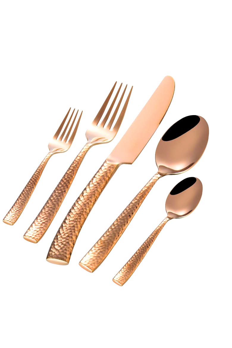 Stonehenge 20 Piece Flatware Set  Gold, Alternate, color, Metallic Gold