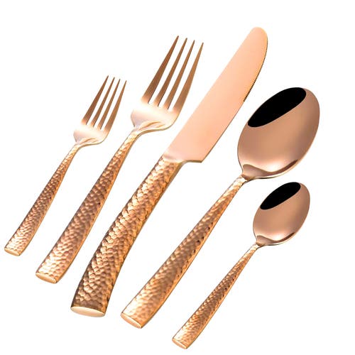 Gibson Elite Stonehenge 20 Piece Flatware Set Gold In Gold