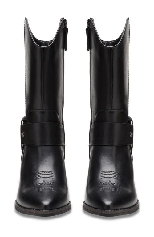 Clarks Morzine Rise Leather Cowboy Boot In Black