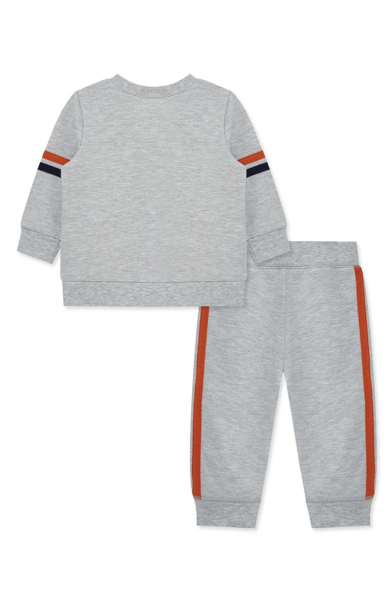 Little Me Football Sweatshirt & Sweatpants Set, Alternate, color, Heather Gray