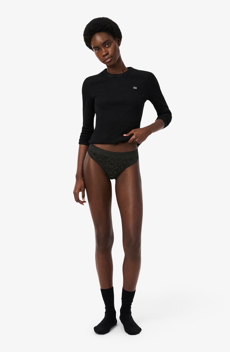 Lacoste Lace Thong, Alternate, color, Black