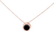 Haus of Brilliance 14K Rose Gold 7.0 Cttw Bezel-Set Black Round Diamond Solitaire Pendant Necklace