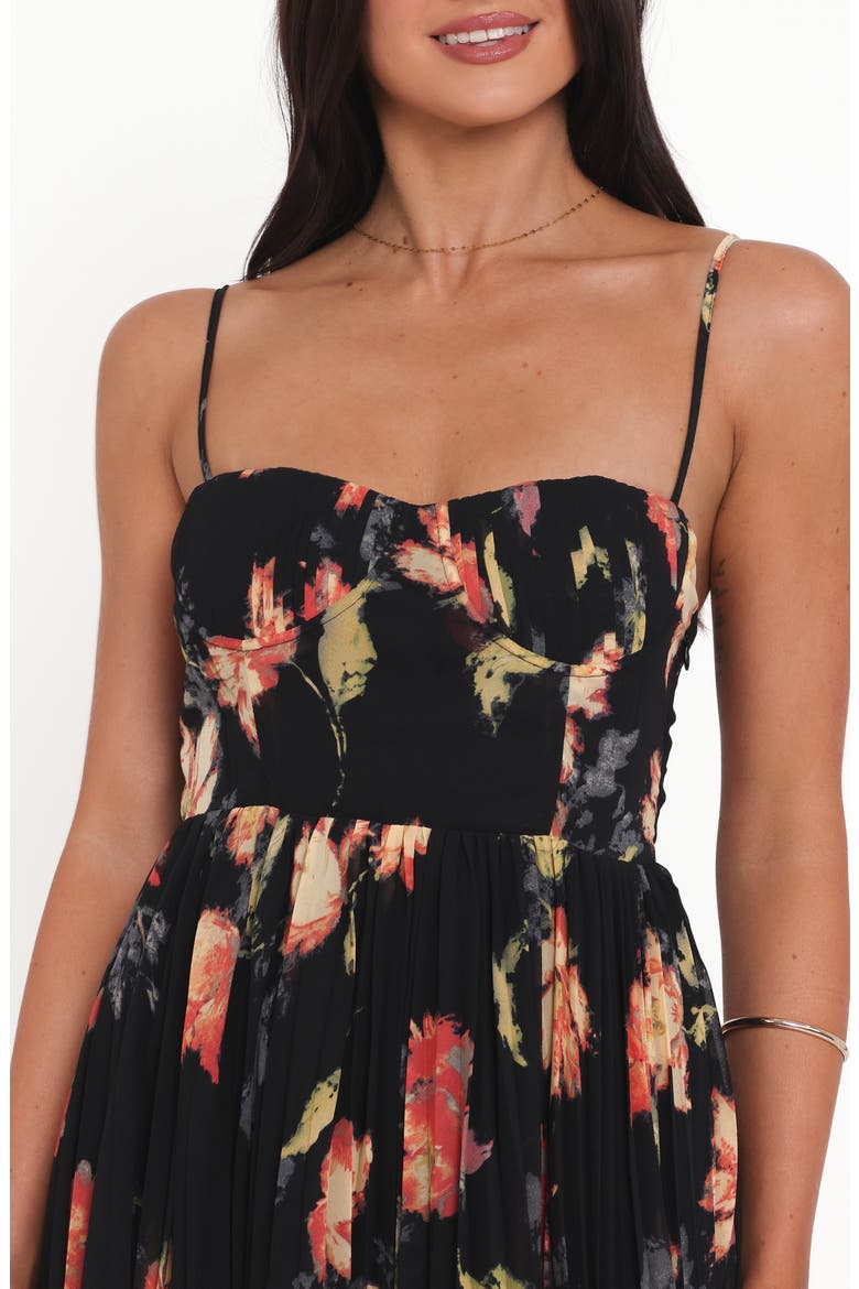 Achanti Pleated Maxi Dress, Alternate, color, BLACK MULTI