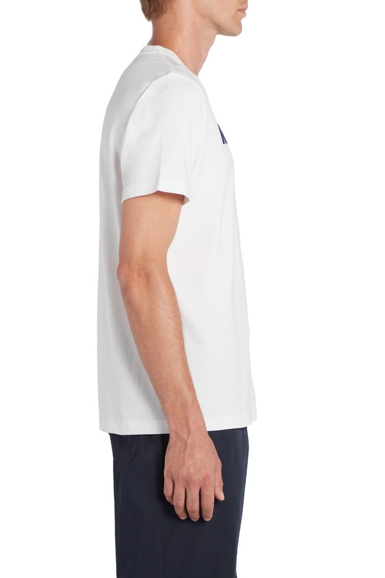 Flocked Logo Cotton T-Shirt, Alternate, color, SILK WHITE