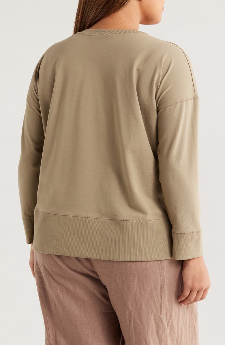 Eileen Fisher Crewneck Organic Cotton Long Sleeve Shirt, Alternate, color,