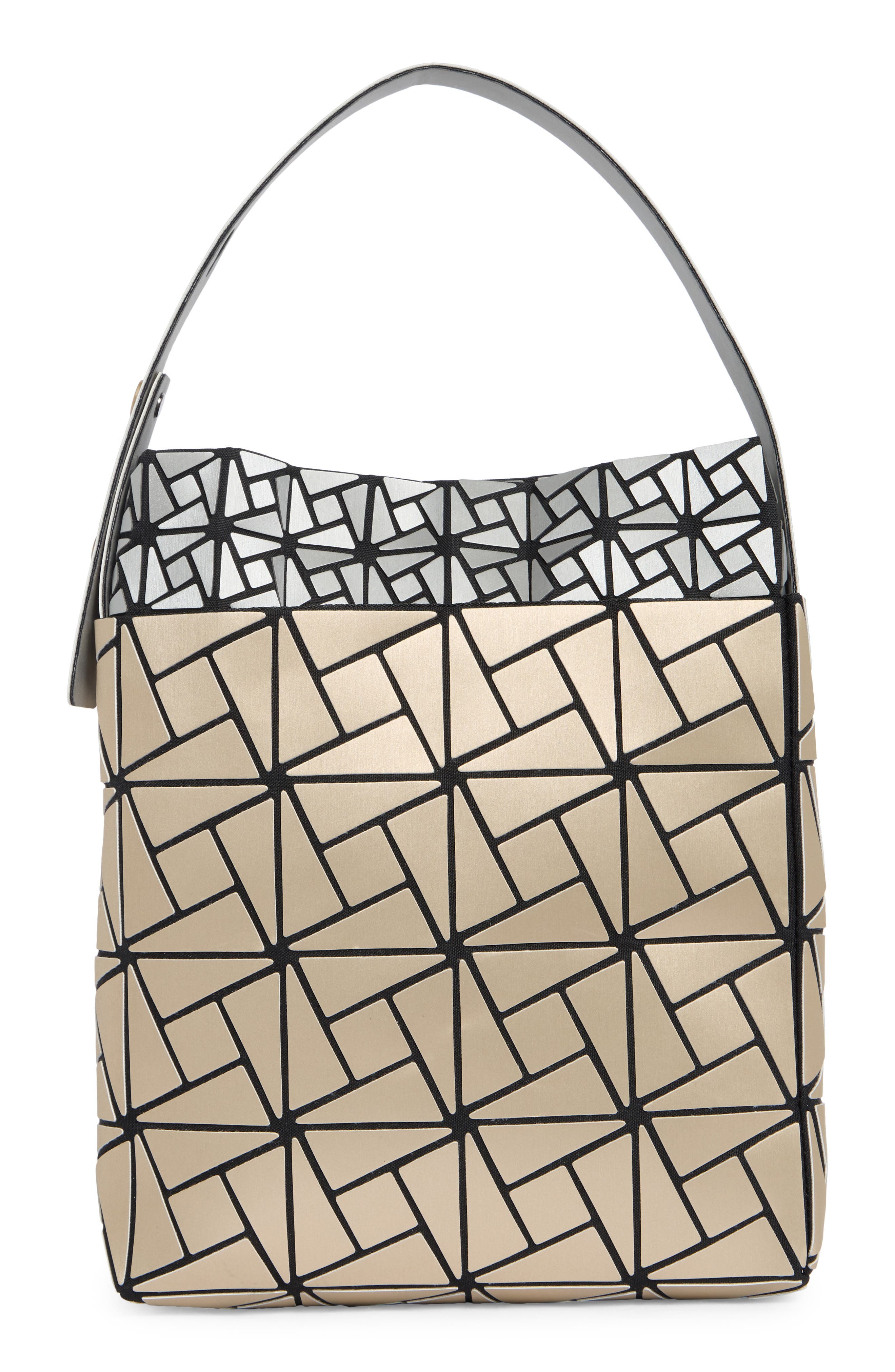 Double Layer Box Pattern Shoulder Bag, Alternate, color, GOLD/ SILVER