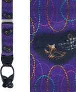 Trafalgar Mardi Gras Celebration Silk Button End Suspenders