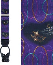Trafalgar Mardi Gras Celebration Silk Button End Suspenders