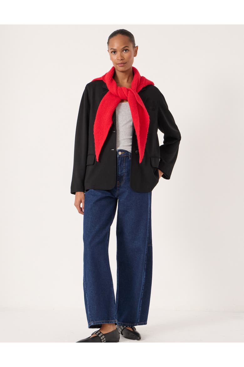 Relaxed Ponte Blazer, Alternate, color, Black