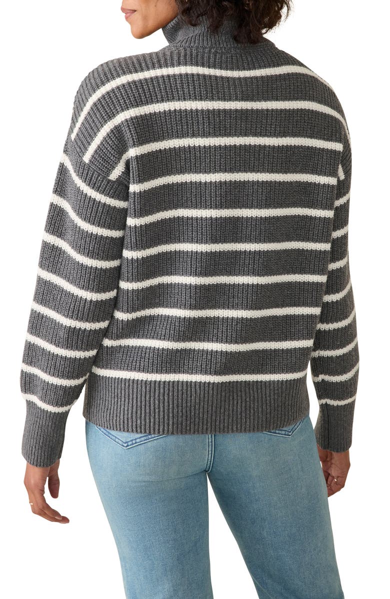 Faherty Mariner Stripe Quarter Zip Sweater, Alternate, color, Moonstone Stripe