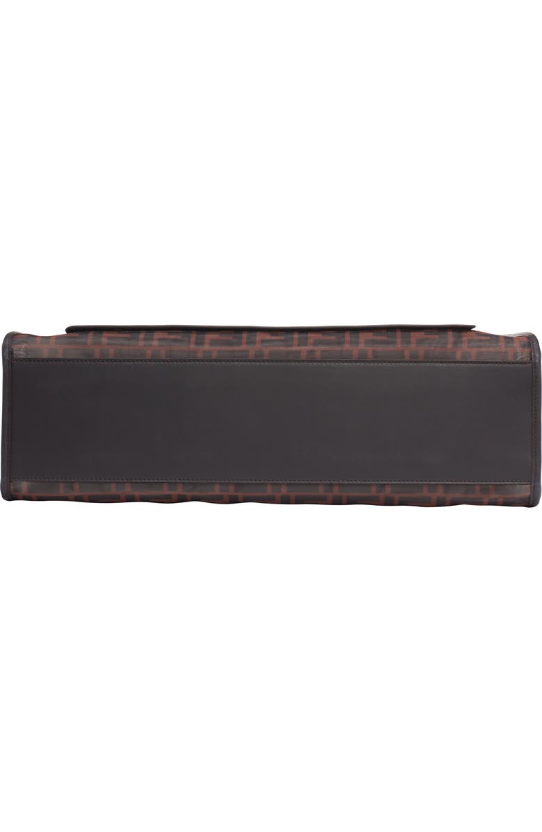 Fendi Medium Runaway Printed Logo Mesh Shopper, Alternate, color,