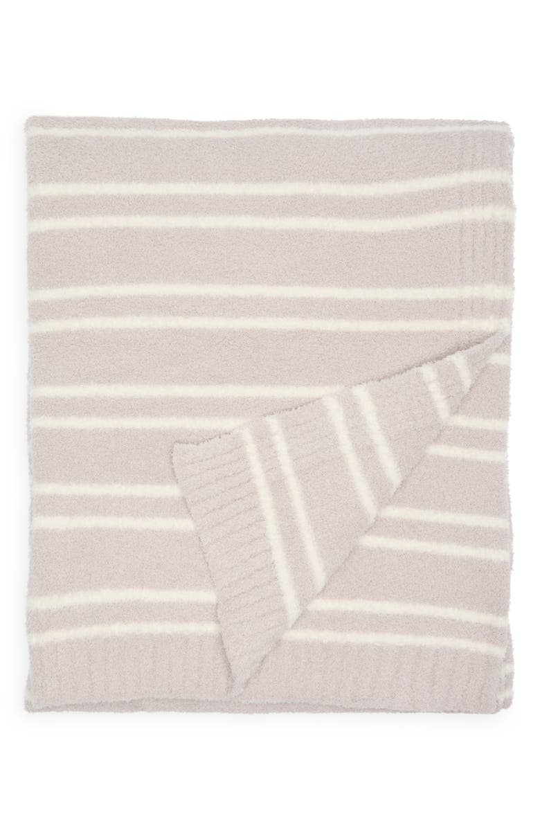 Barefoot Dreams<sup>®</sup> CozyChic<sup>®</sup> Double Stripe Throw Blanket, Main, color, Sandstone/ Cream