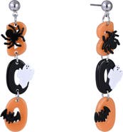 Hallmark Halloween Black and Orange Boo Earrings