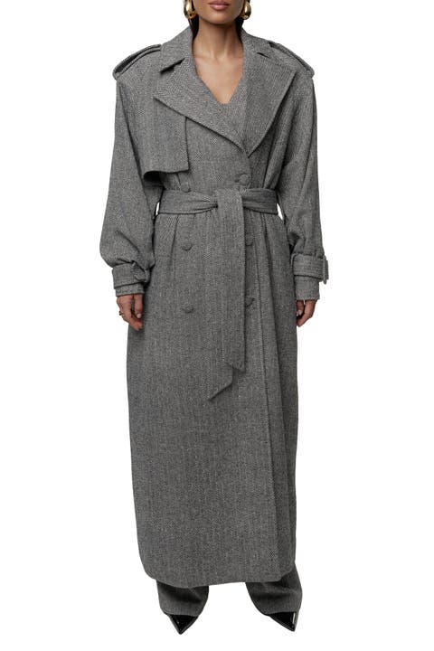 Herringbone Oversized Trench Coat