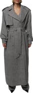 JLUXLABEL Herringbone Oversized Trench Coat
