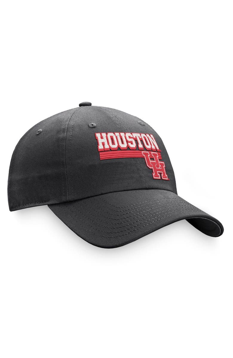 TOP OF THE WORLD Men's Top of the World Charcoal Houston Cougars Slice Adjustable Hat, Alternate, color,