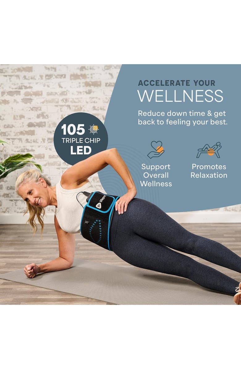 Lifepro Allevared Red Light Therapy Belt  Infrared 660nm and 850nm lights, Alternate, color, Blue