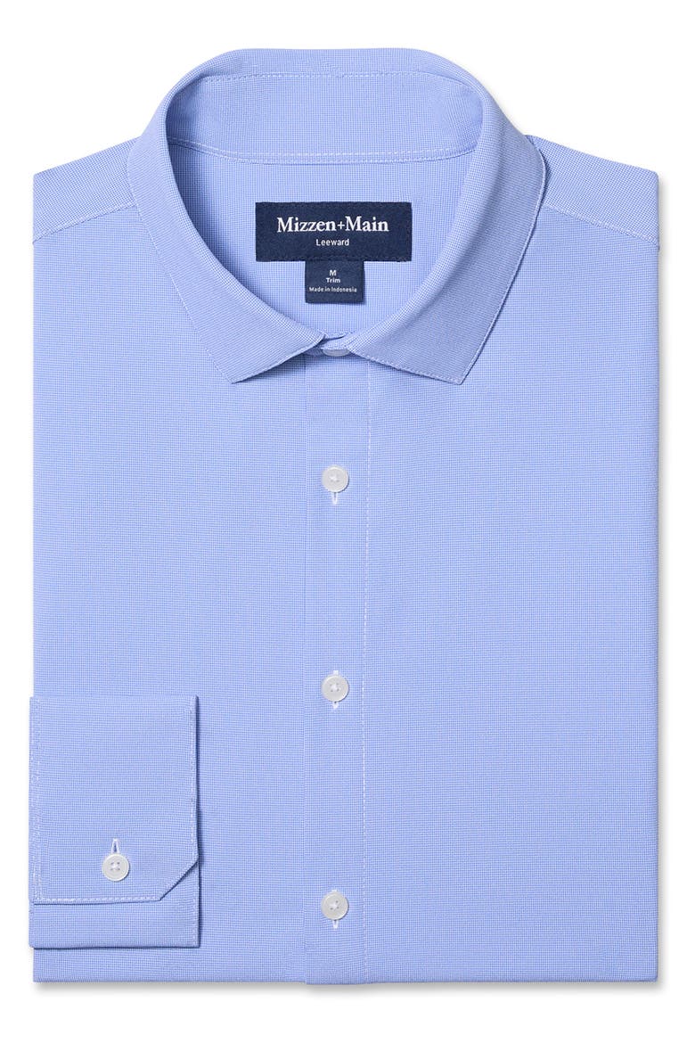 Leeward Trim Fit Performance Button-Up Shirt, Alternate, color, COBALT STRATON CHECK