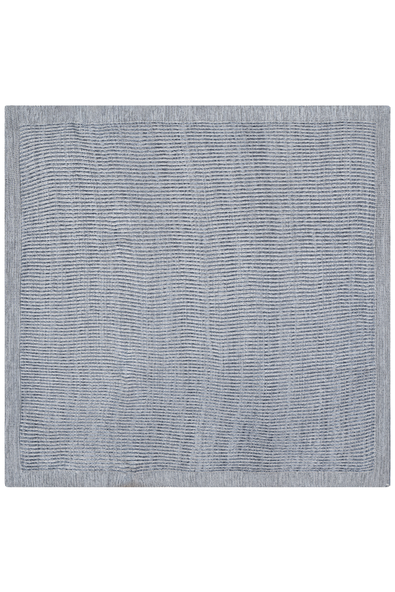 Knit Blanket, Garter Stitch Edge, Main, color, Denim