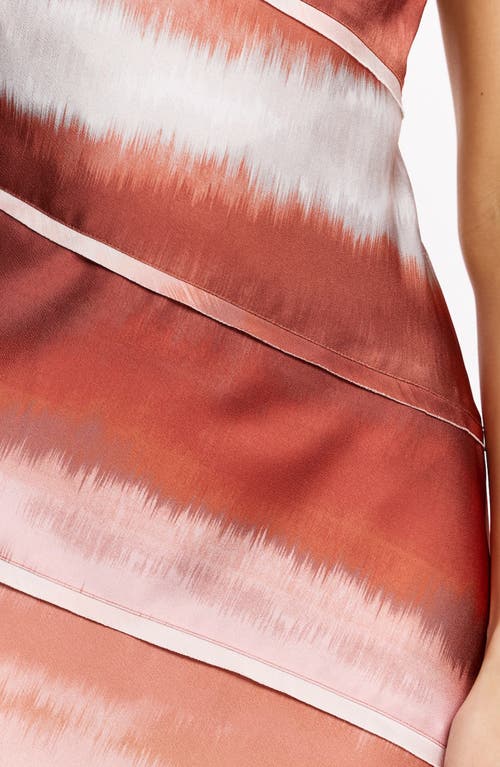 Significant Other Kahlo Stripe Satin Gown In Brown