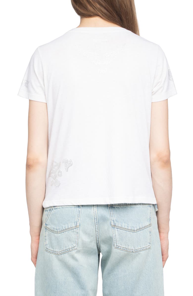 Zadig & Voltaire Alys Multicusto Strass Rhinestone Graphic T-Shirt, Alternate, color, 