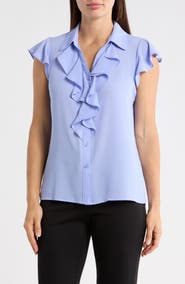 Calvin Klein Ruffle Cap Sleeve Top