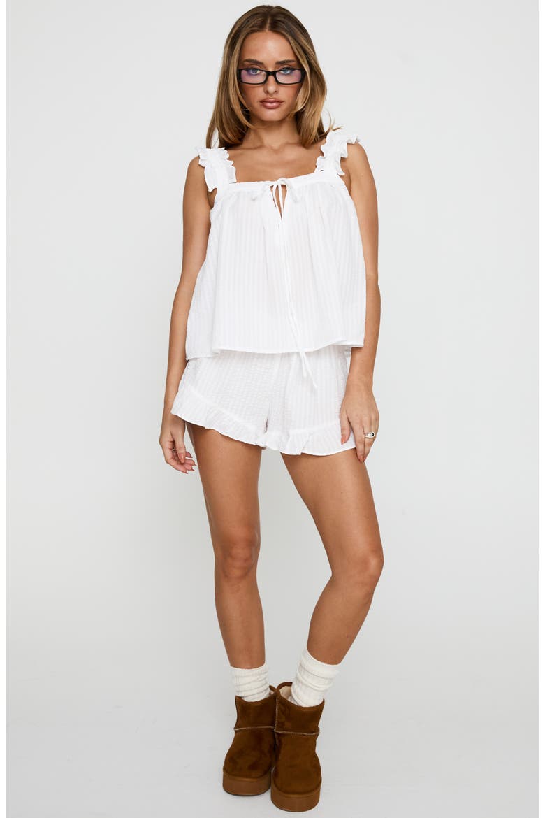 Santabelle Frill Shorts, Alternate, color, WHITE