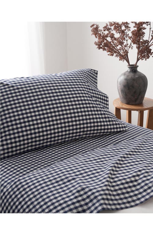 Petite Plume Signature Collection Gingham Sheet Set In Blue