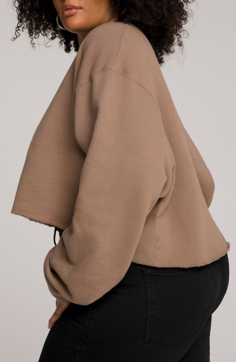 Good American Cropped & Cool French Terry Sweatshirt, Alternate, color,