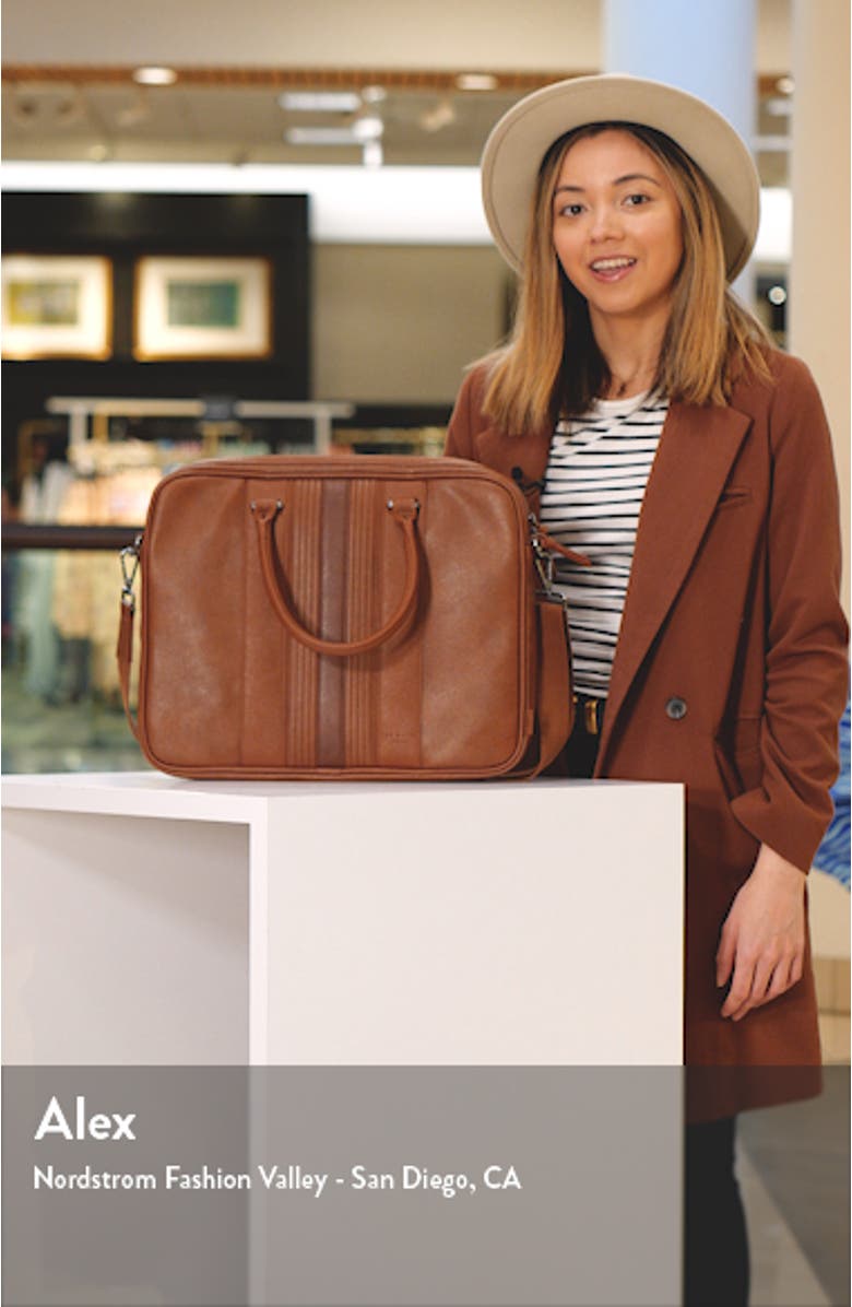 Nevver Stripe Faux Leather Document Bag, sales video thumbnail