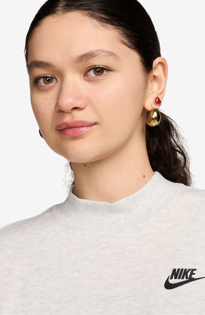 Nike Sportswear Oversize Mock Neck Tech Fleece Sweatshirt, Alternate, color, 013 013 Ltgrey/Black